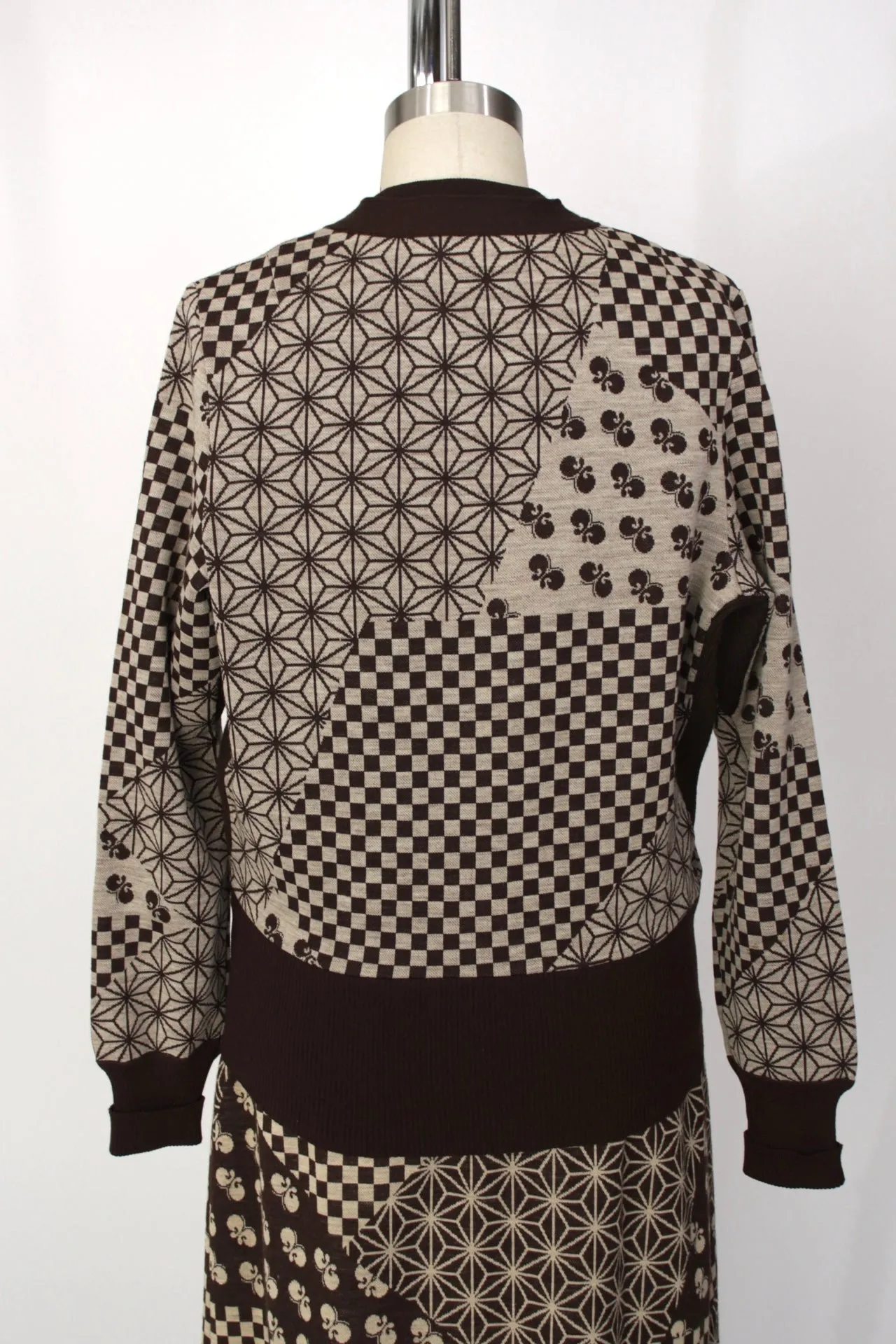 1970s Hanae Mori Knit Intarsia Skirt Set