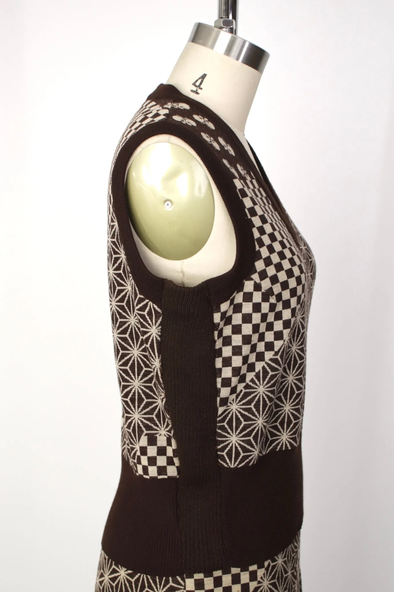 1970s Hanae Mori Knit Intarsia Skirt Set