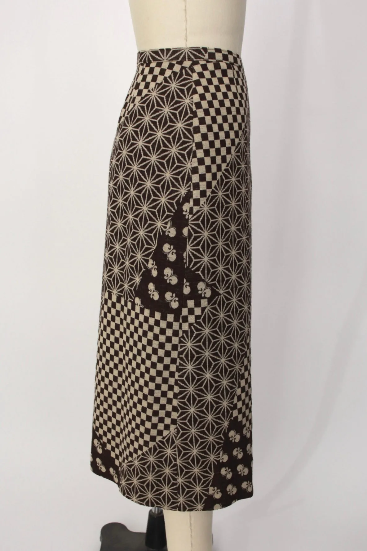 1970s Hanae Mori Knit Intarsia Skirt Set