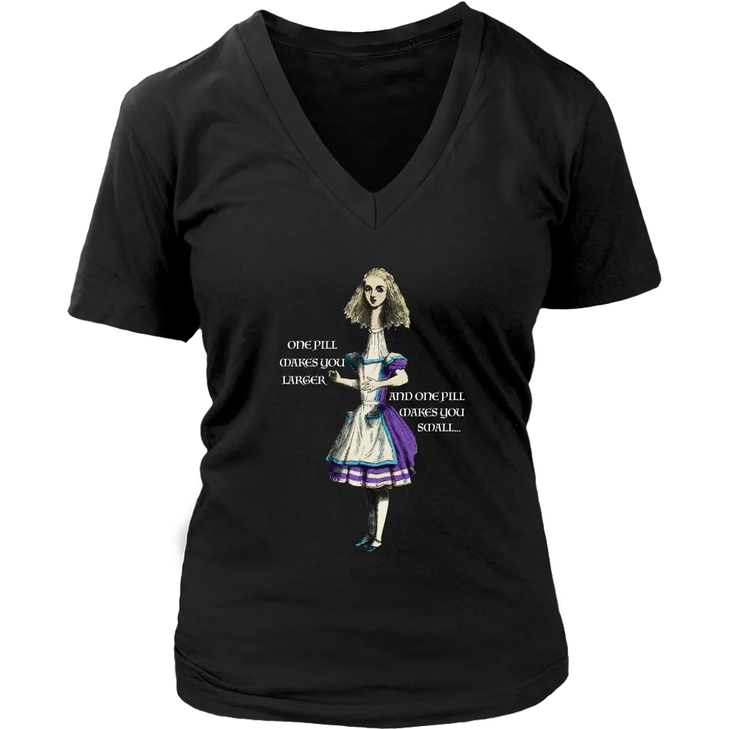 Alice in Wonderland T-shirt, Alice in Wonderland Gift, One Pill Makes you Larger T-shirt, Funny Alice T-shirt
