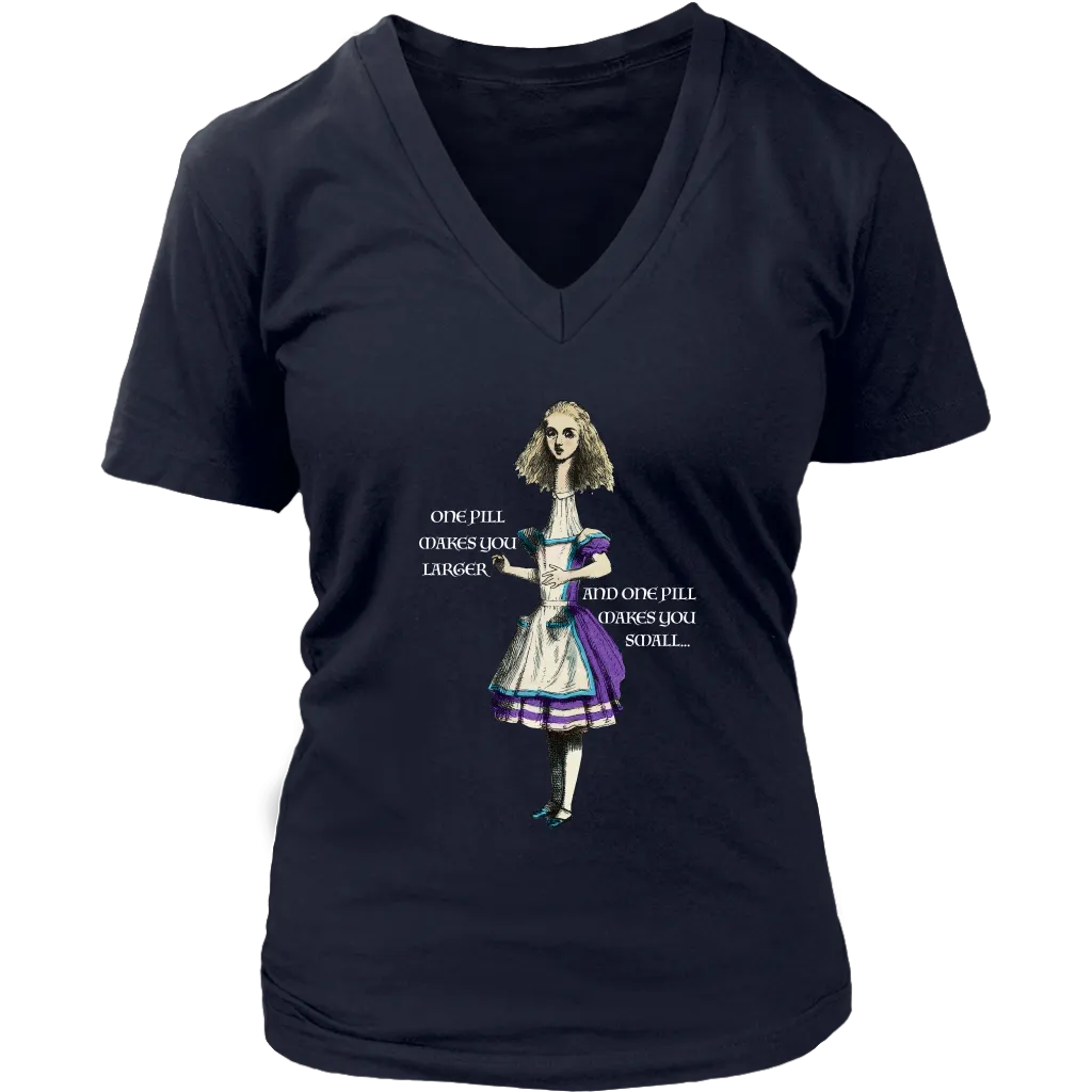Alice in Wonderland T-shirt, Alice in Wonderland Gift, One Pill Makes you Larger T-shirt, Funny Alice T-shirt