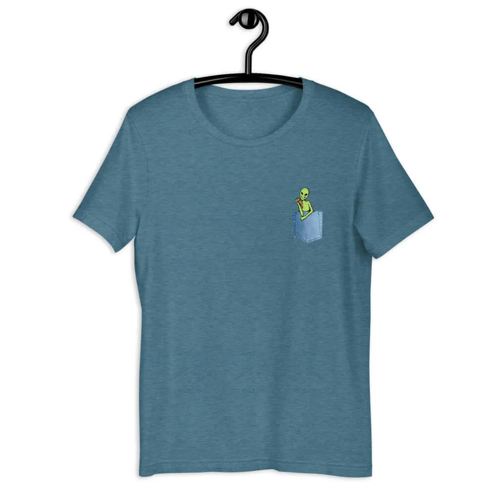 Alien Pizza Pocket Unisex T-Shirt