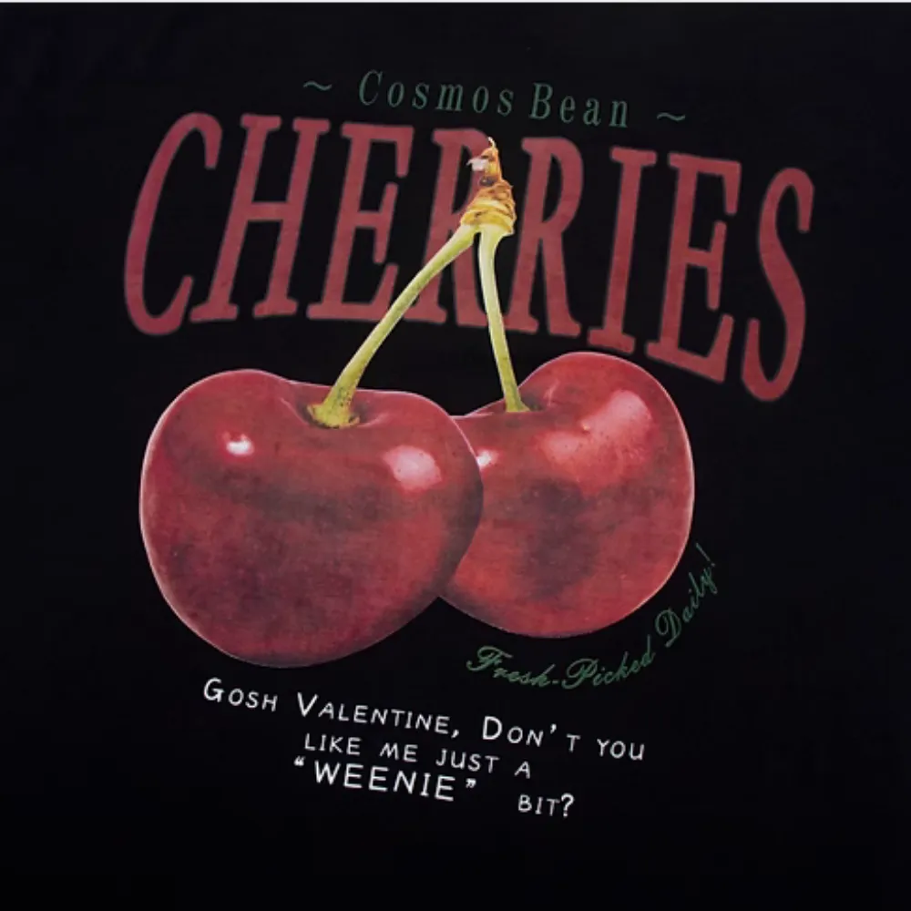 American Cherry Print Cotton T-shirt