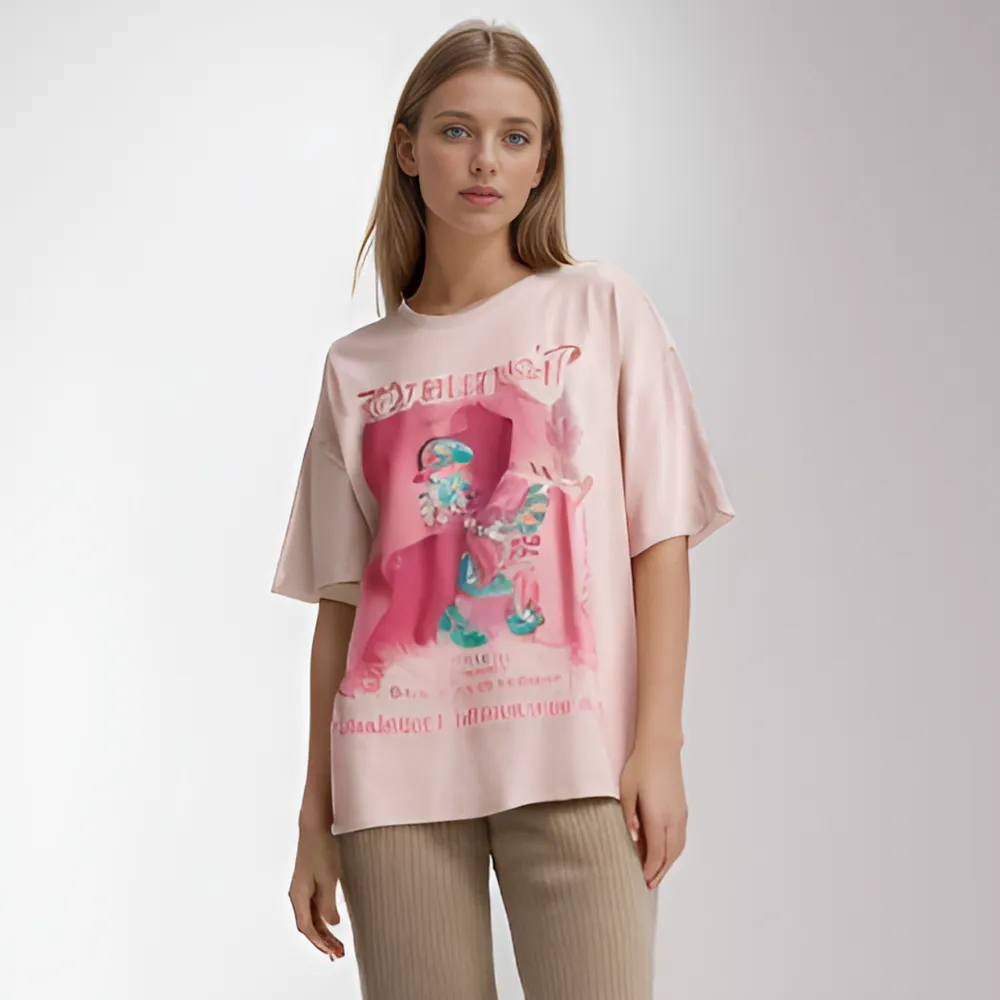American Skull Print Suede T-Shirt