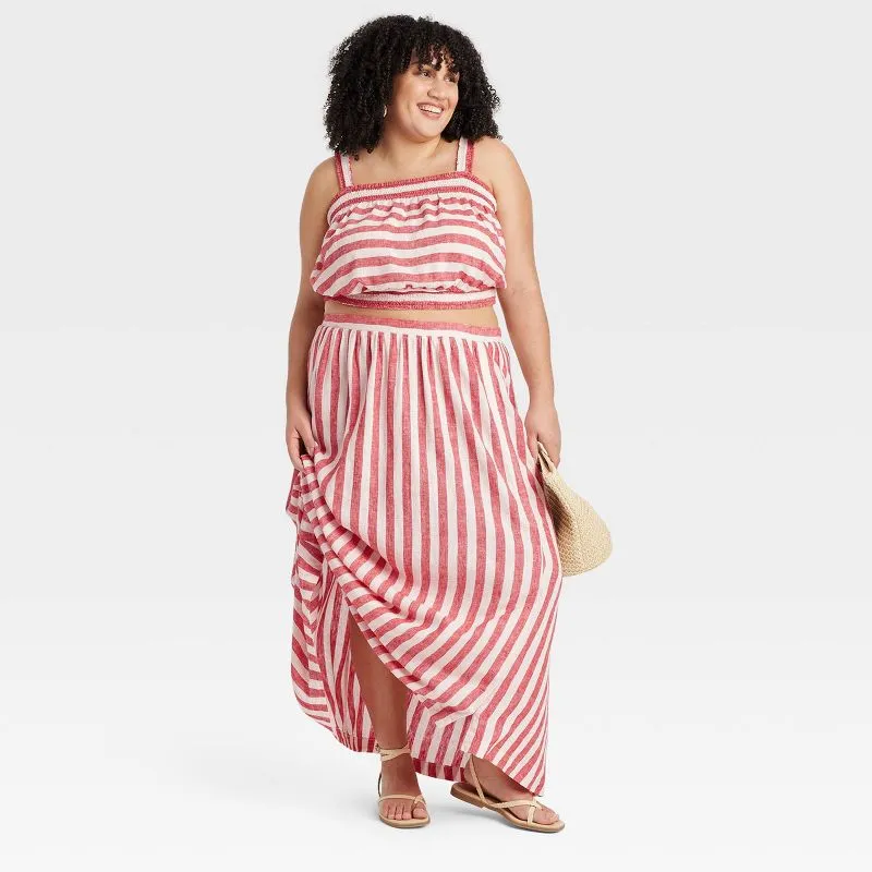 Ava & Viv Linen Maxi A-Line Skirt