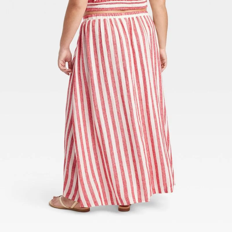 Ava & Viv Linen Maxi A-Line Skirt