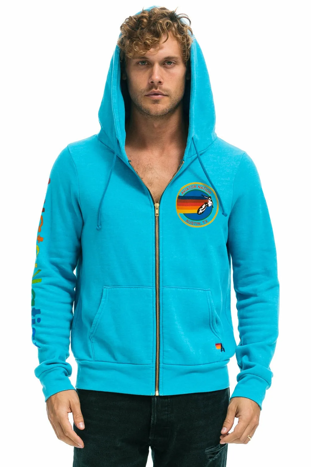 AVIATOR NATION AUSTIN HOODIE - NEON BLUE