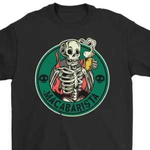 Barista T-shirt, Gift for Barista, Funny Skeleton Barista Shirt, Skeleton Barista T-shirt