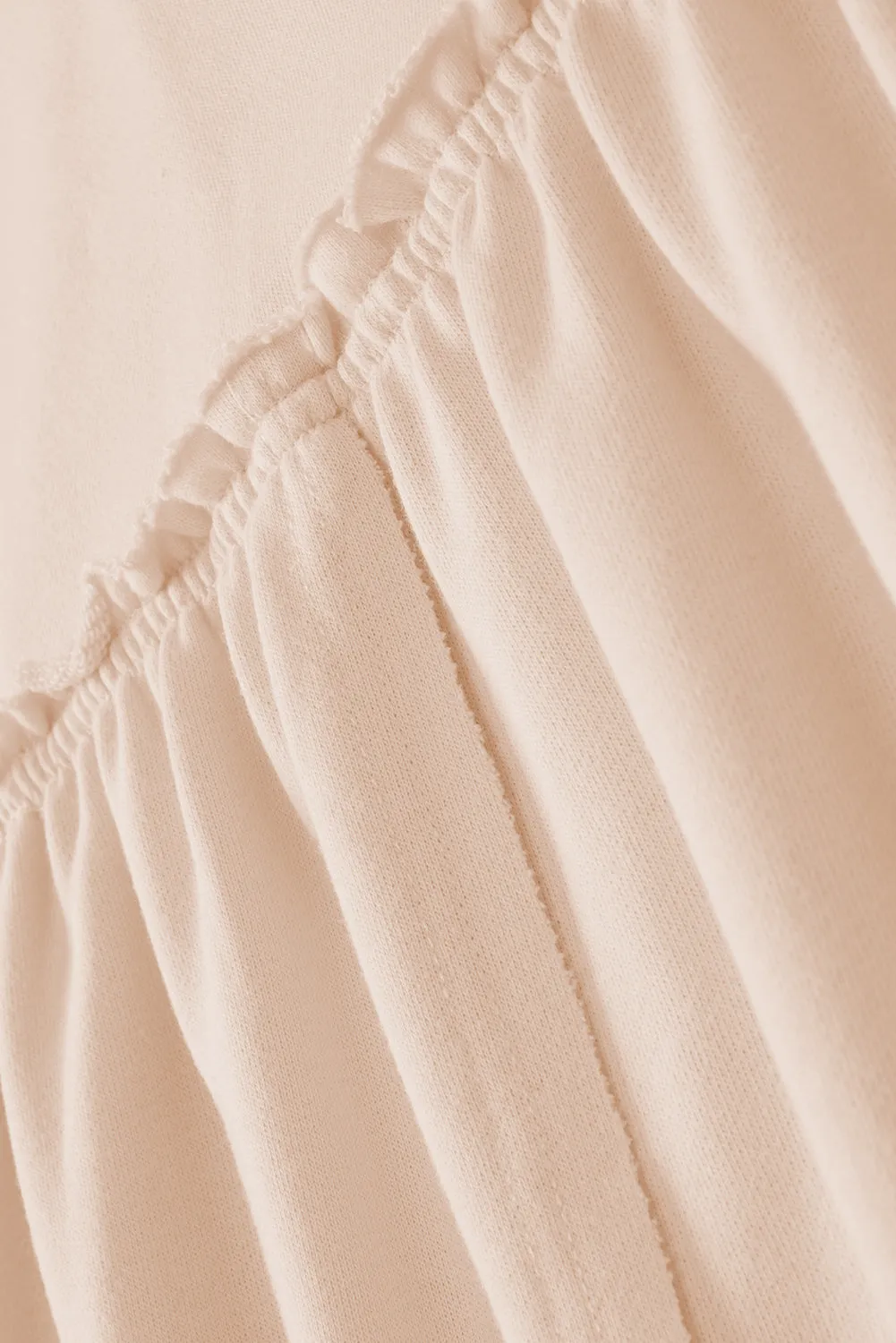 Beige Frill Exposed Seam Cowl Neck Oversized Sweatshirt