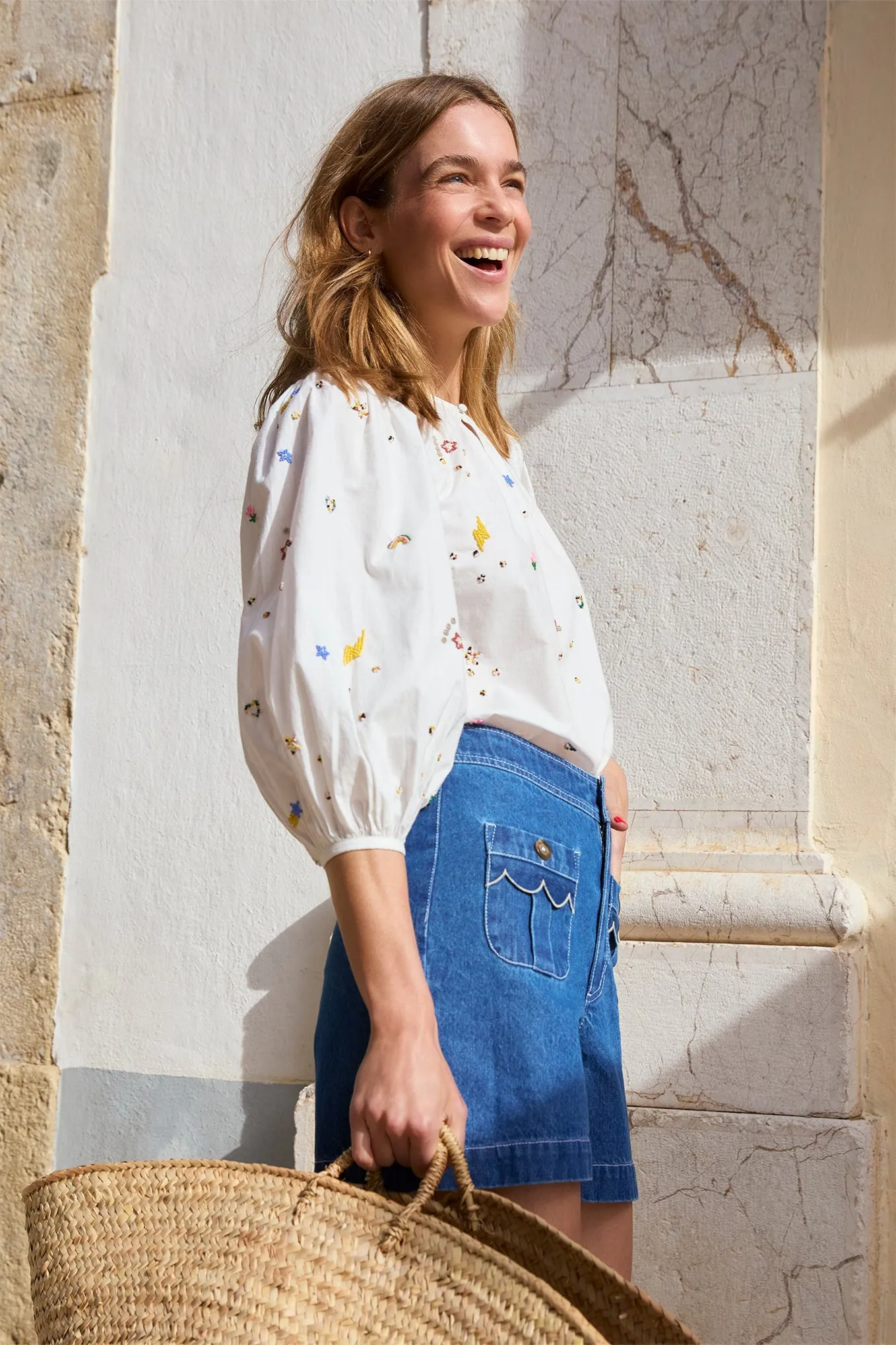 Bella Beaded Top - White