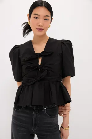 Black Tie Strap Blouse