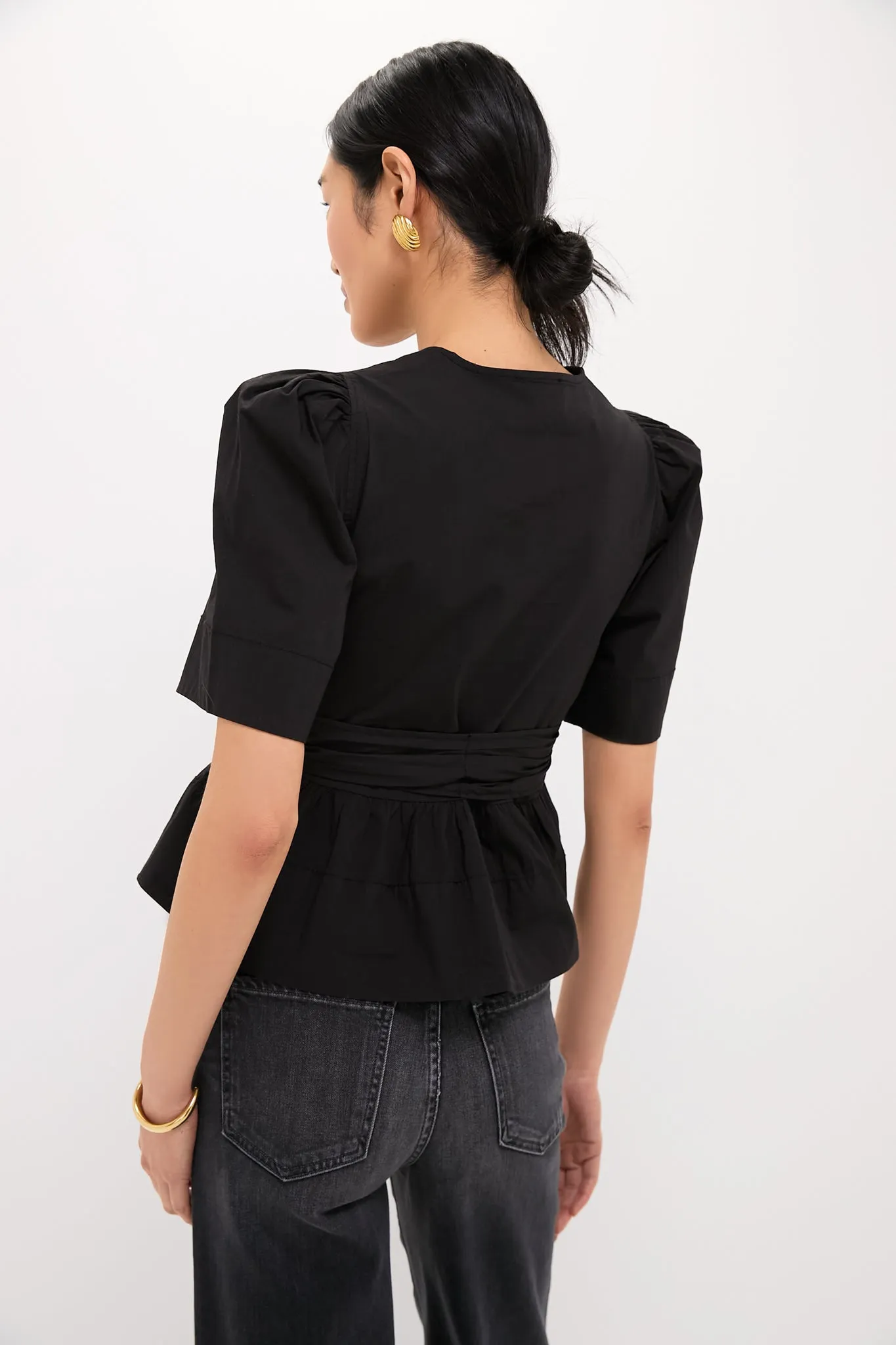 Black Tie Strap Blouse