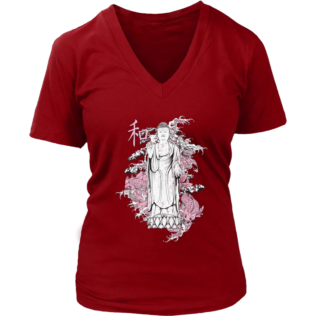 Buddha with Koi T-shirt, Gift of Buddha with Koi, Buddha Shirt, Koi Fish Shirt