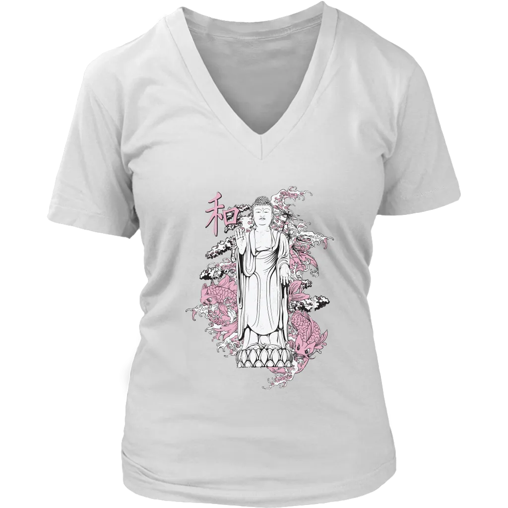 Buddha with Koi T-shirt, Gift of Buddha with Koi, Buddha Shirt, Koi Fish Shirt
