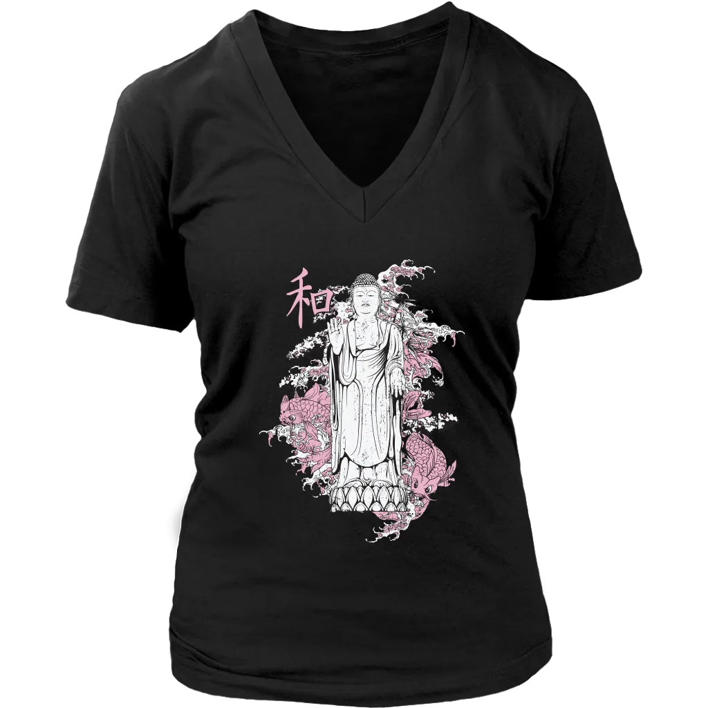 Buddha with Koi T-shirt, Gift of Buddha with Koi, Buddha Shirt, Koi Fish Shirt