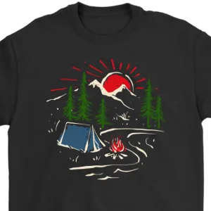Camping T-shirt, Gift for Camper, Campfire T-shirt, Outdoor Gift, Outdoor T-shirt, Shirt for Camper