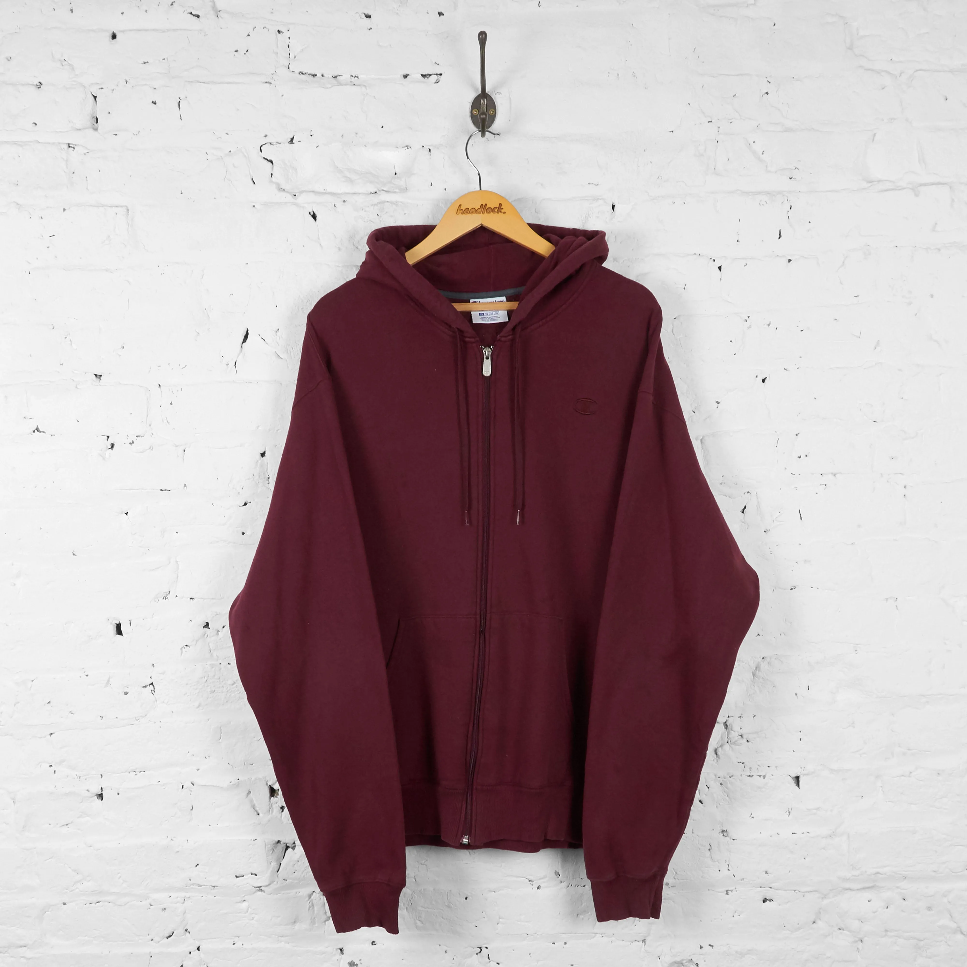 Champion Full Zip Hoodie - Maroon - XL