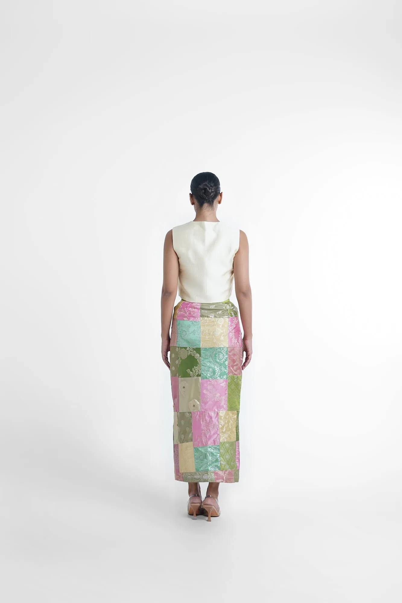 Cheri Upcycled Silk Pencil Skirt