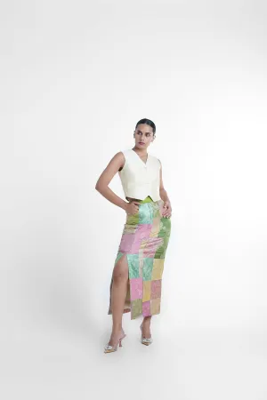Cheri Upcycled Silk Pencil Skirt