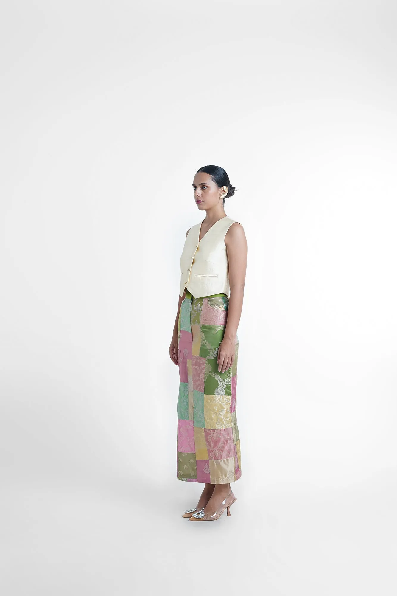 Cheri Upcycled Silk Pencil Skirt