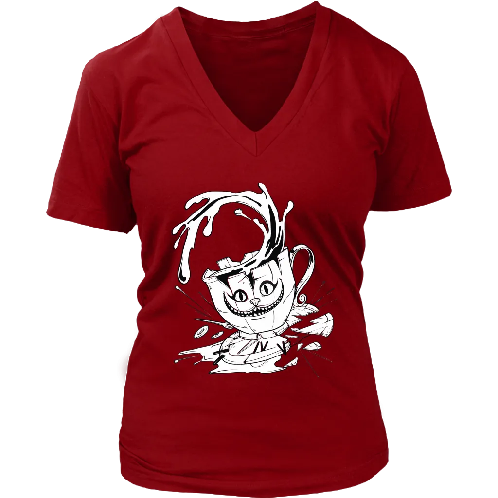 Cheshire Cat Teacup T-shirt, Cheshire Cat Gift, Gift for Cat Lover, Alice in Wonderland Gift