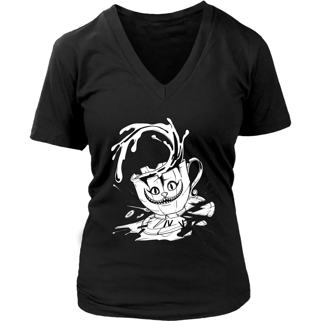 Cheshire Cat Teacup T-shirt, Cheshire Cat Gift, Gift for Cat Lover, Alice in Wonderland Gift