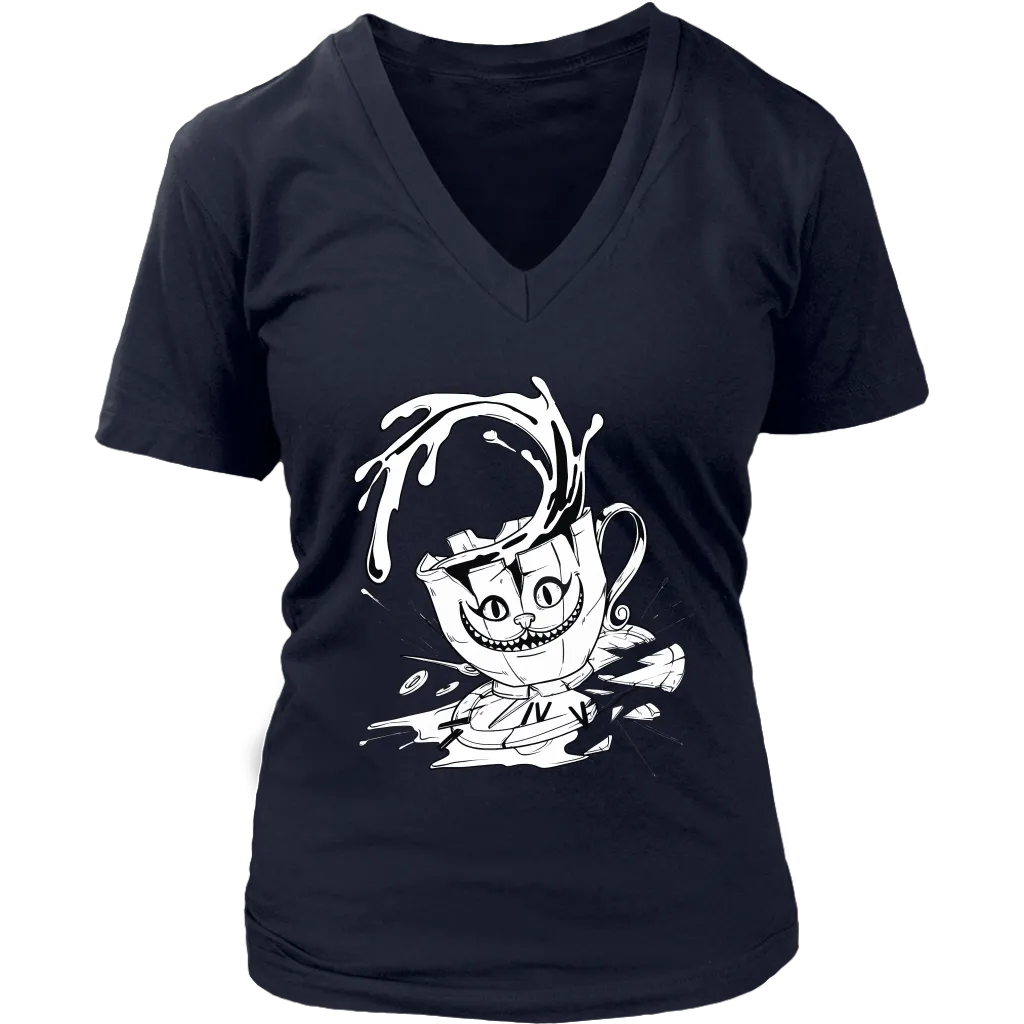 Cheshire Cat Teacup T-shirt, Cheshire Cat Gift, Gift for Cat Lover, Alice in Wonderland Gift