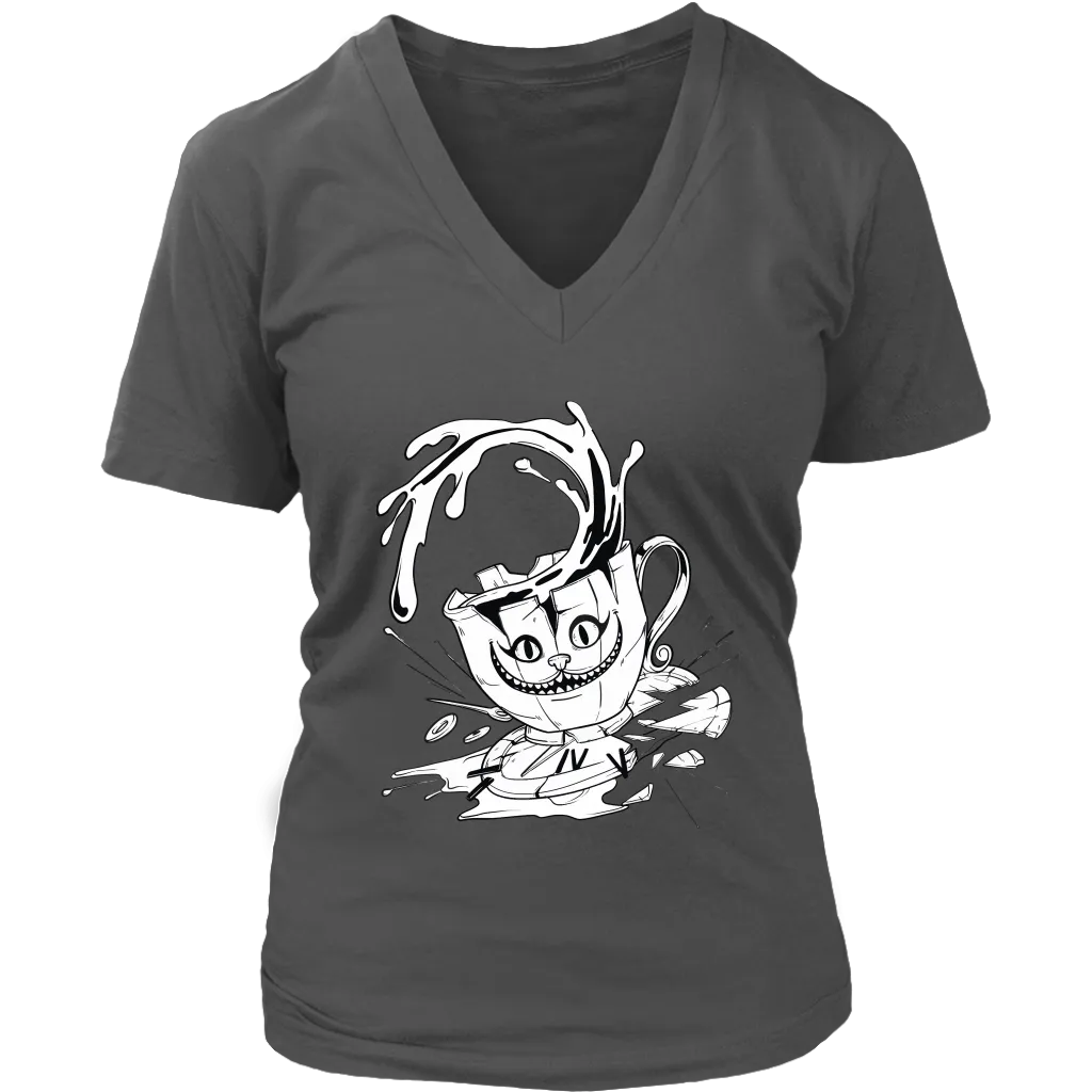 Cheshire Cat Teacup T-shirt, Cheshire Cat Gift, Gift for Cat Lover, Alice in Wonderland Gift
