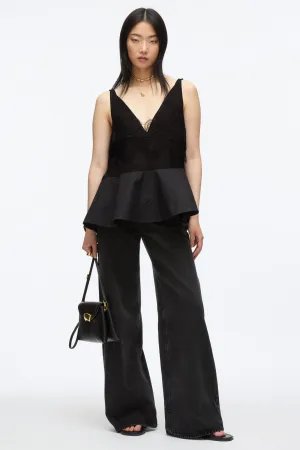 Chiffon Peplum Tank with Lace