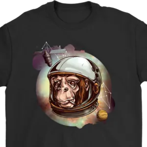 Chimp in Space, Chimpanse Shirt, Chimpanse Gift, Ape in Space Shirt