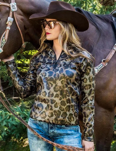 CLC02-H000700 Shiny Leopard 1/4 Zip