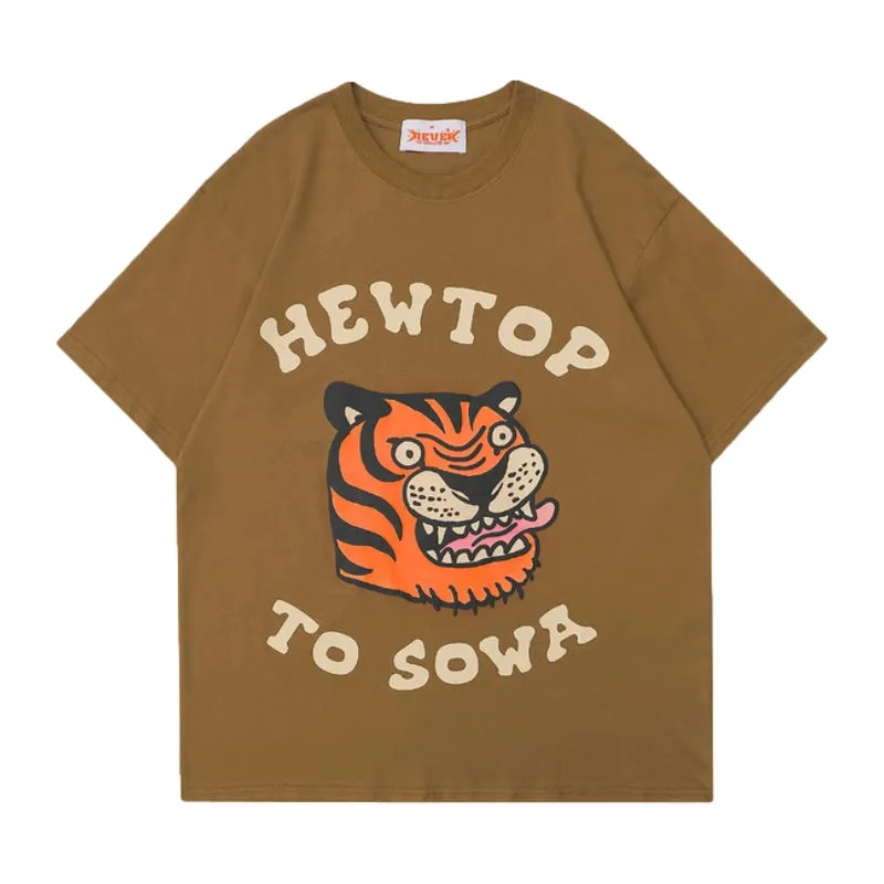 Cute Tiger Print Cotton T-shirt