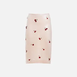 Des Phemmes Cherry Midi Skirt - Nude