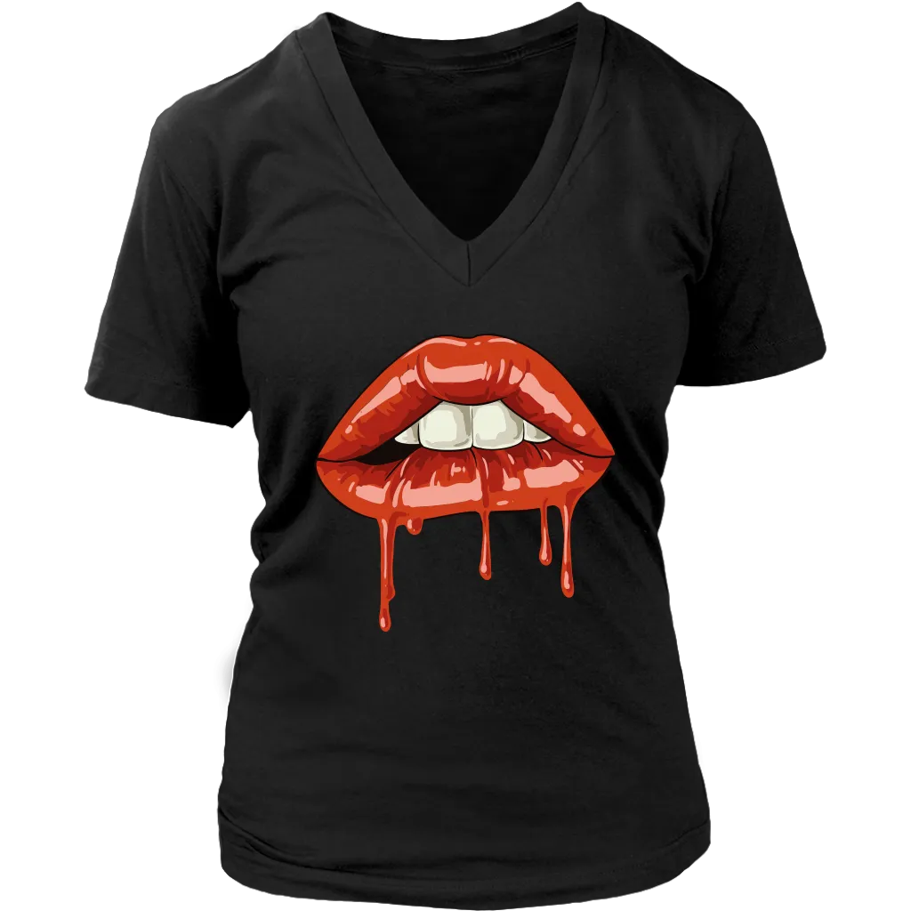 Dripping Lips T-Shirt, Gift for Rocky Horror Fan, Bite my Lip Shirt,