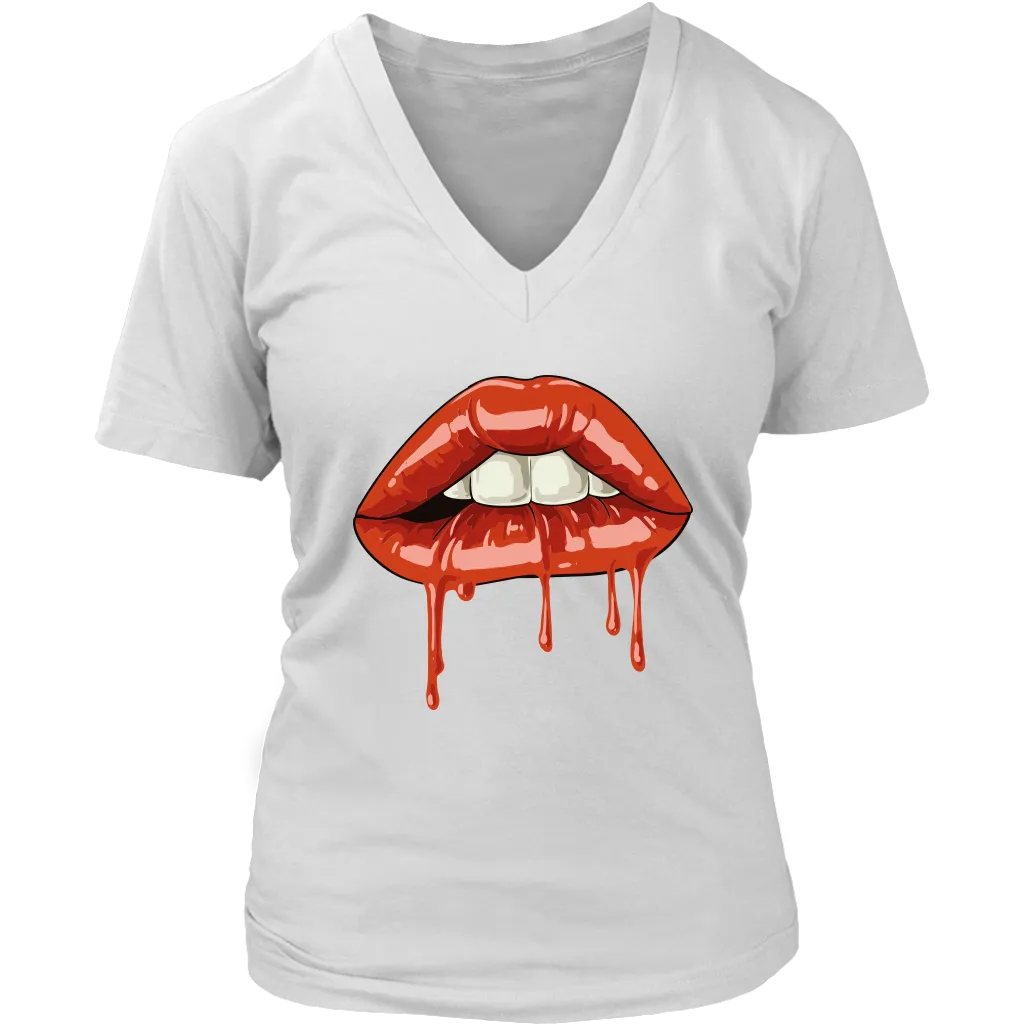 Dripping Lips T-Shirt, Gift for Rocky Horror Fan, Bite my Lip Shirt,