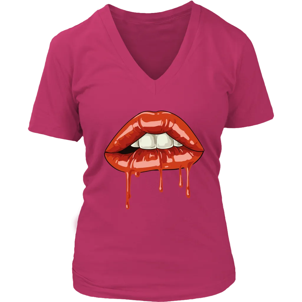 Dripping Lips T-Shirt, Gift for Rocky Horror Fan, Bite my Lip Shirt,