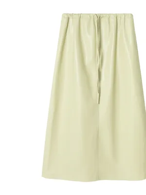Elastic Waist Front Split Skirt