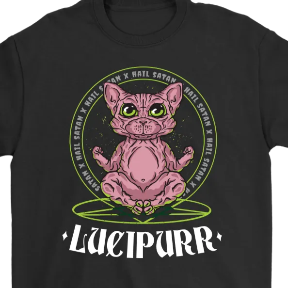 Evil Cat T-shirt, Gift for Cat Lover, Lucipurr T-shirt, Cat Lover Shirt, Funny Cat Shirt