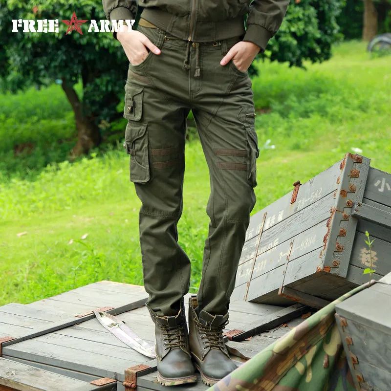 FREEARMY Brand Woman Tactical Pants Military Cargo Pants Multi-pockets Women Pants Casual Trousers Army Pants with Drawstring