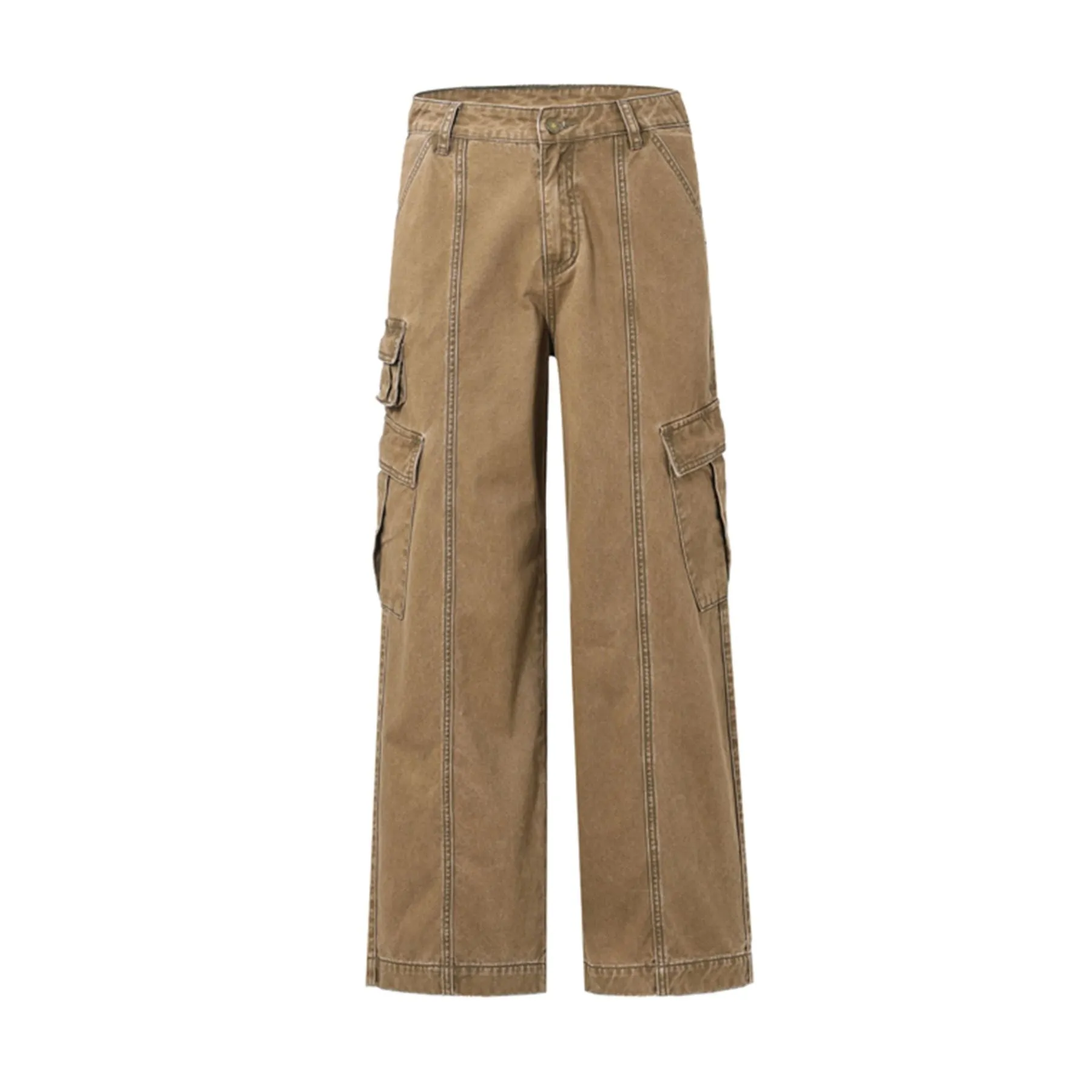 Front Seam Baggy Cargo Pants