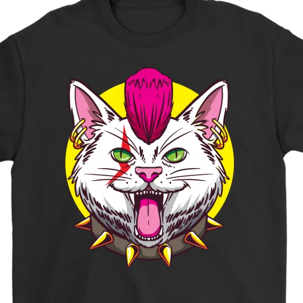 Funny Cat T-shirt, Punk Rock Cat Gift, Funny Cat Shirt, Funny Punk Rock Cat Gift, Gift for Cat Lover