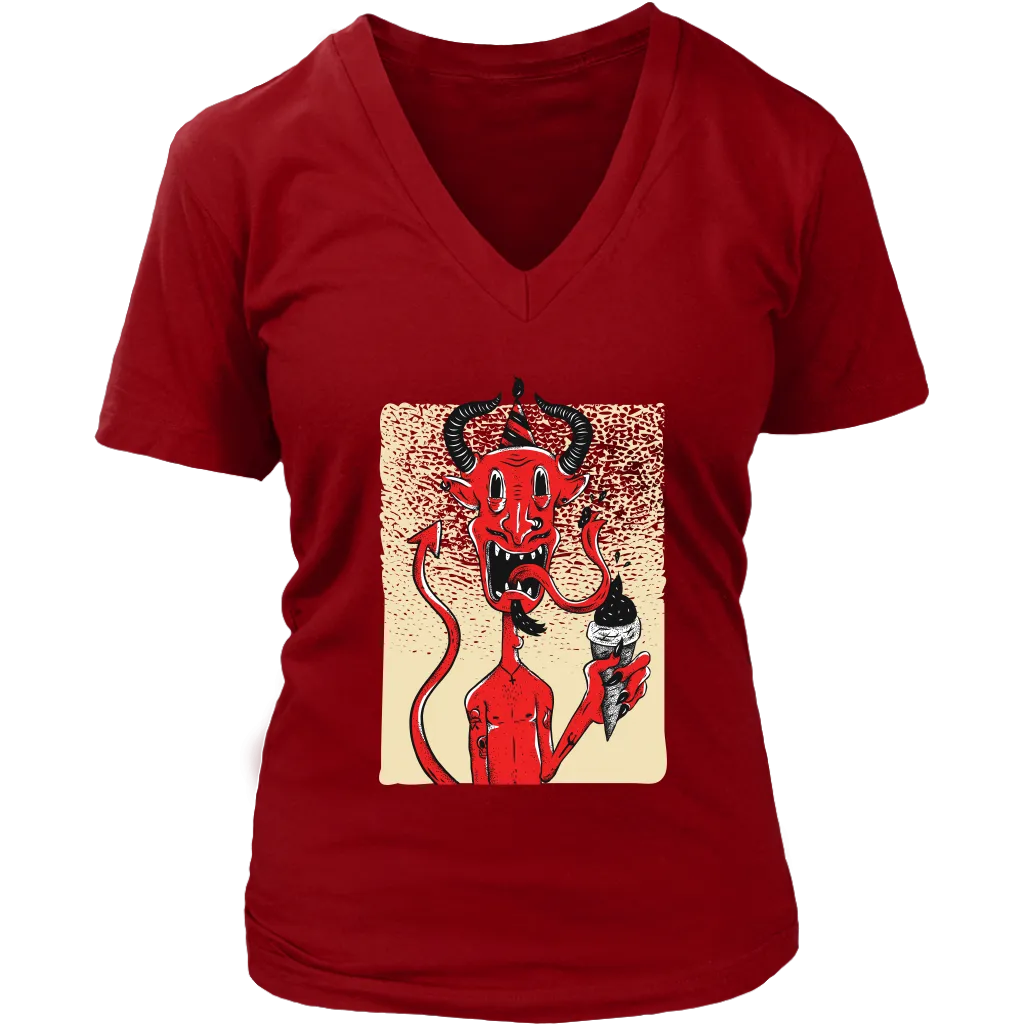 Funny Devil T-shirt, Funny Devil Gift, Funny Devil Shirt, Devil with Ice Cream Cone T-shirt