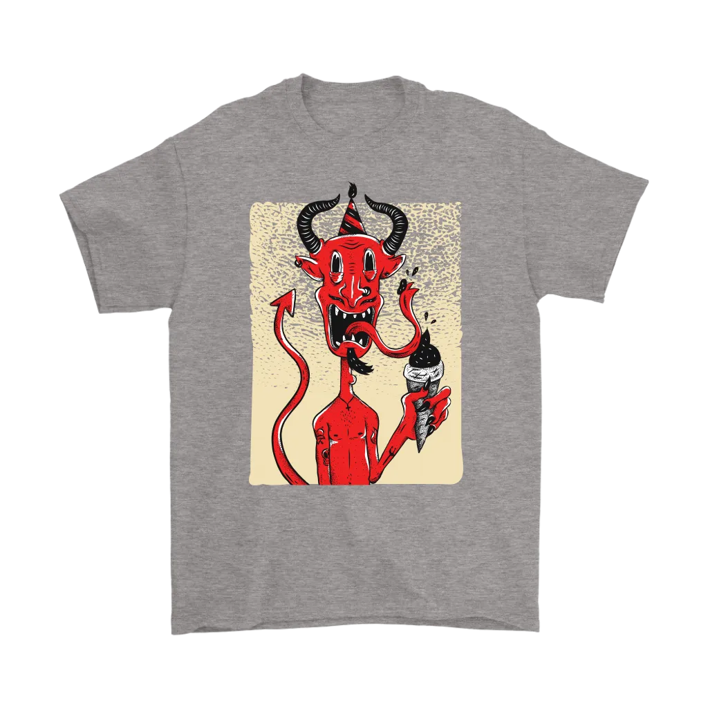 Funny Devil T-shirt, Funny Devil Gift, Funny Devil Shirt, Devil with Ice Cream Cone T-shirt