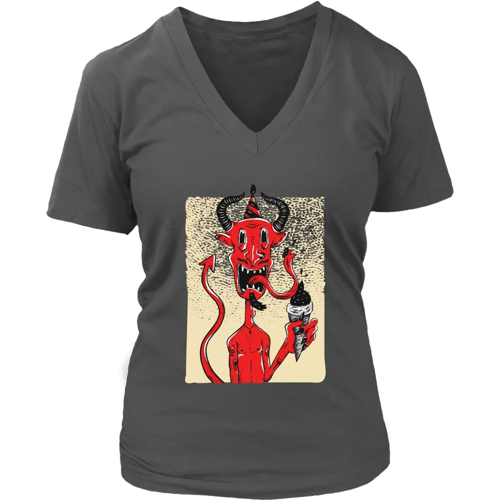 Funny Devil T-shirt, Funny Devil Gift, Funny Devil Shirt, Devil with Ice Cream Cone T-shirt