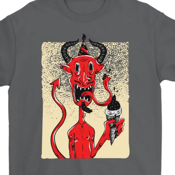 Funny Devil T-shirt, Funny Devil Gift, Funny Devil Shirt, Devil with Ice Cream Cone T-shirt