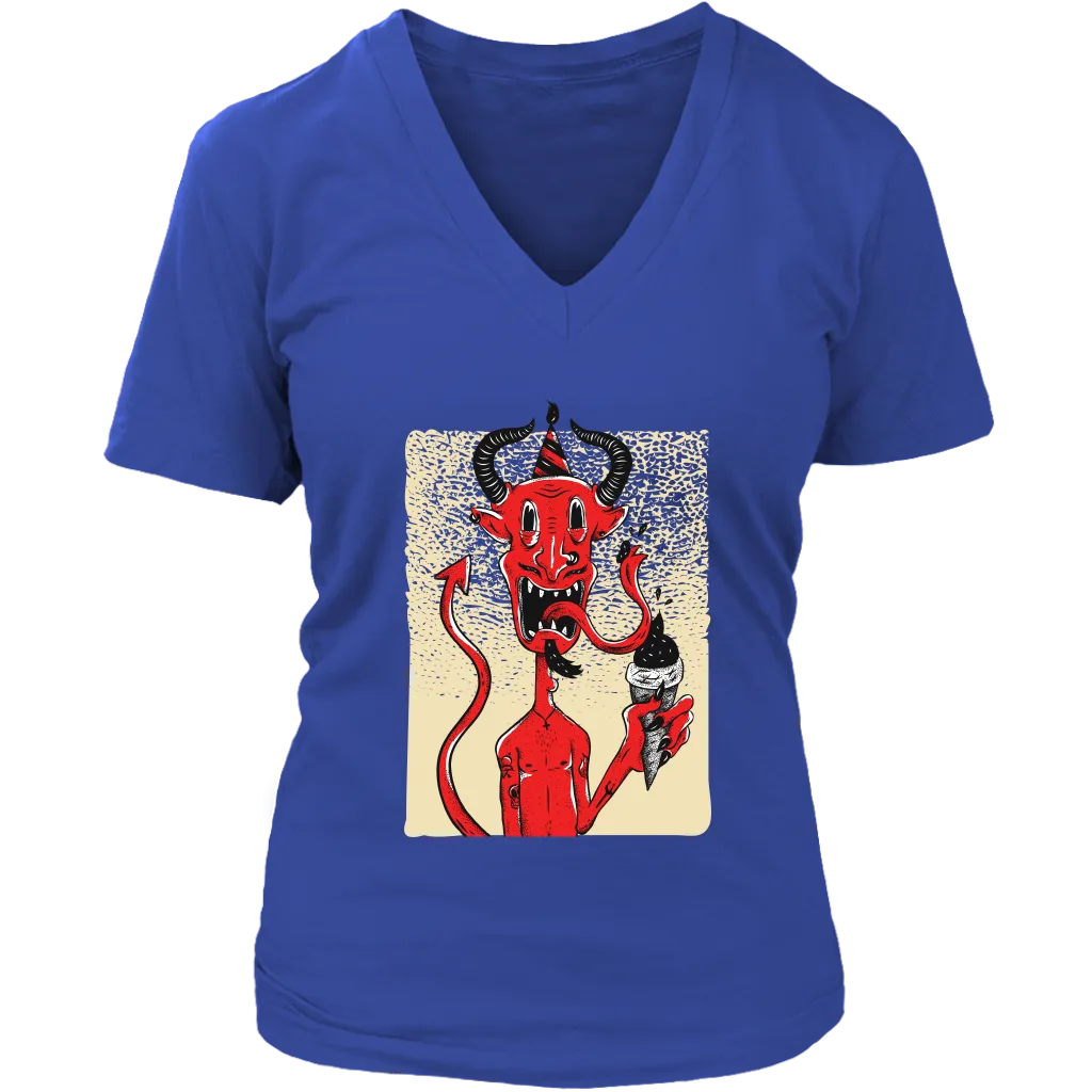 Funny Devil T-shirt, Funny Devil Gift, Funny Devil Shirt, Devil with Ice Cream Cone T-shirt