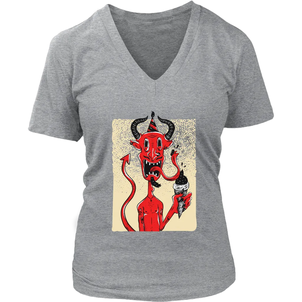 Funny Devil T-shirt, Funny Devil Gift, Funny Devil Shirt, Devil with Ice Cream Cone T-shirt