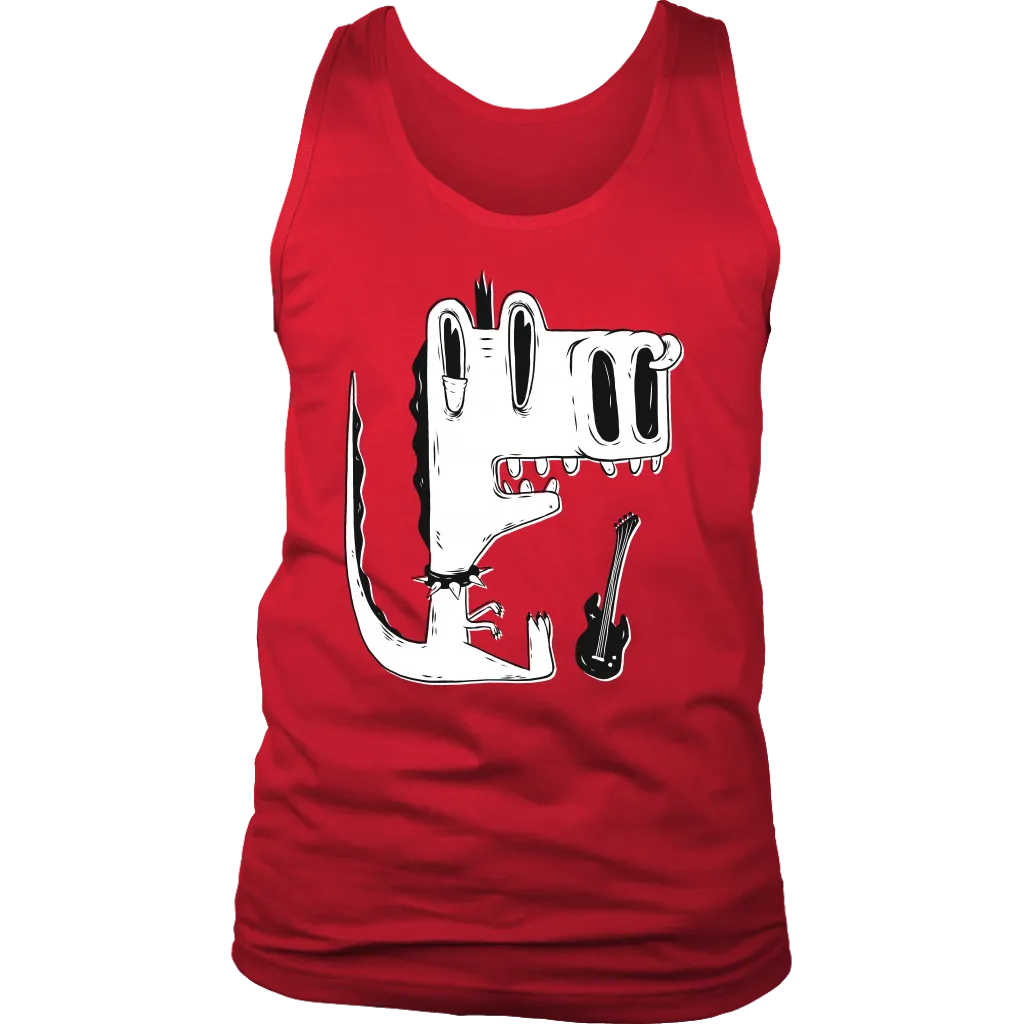 Funny Punk Rock Music T-shirt, Gift for Punk Rocker, Punk Rock Dinosaur T-shirt, Dinosaur and Guitar Shirt