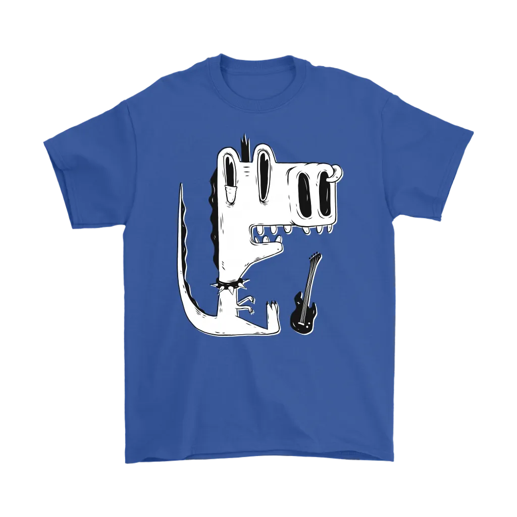 Funny Punk Rock Music T-shirt, Gift for Punk Rocker, Punk Rock Dinosaur T-shirt, Dinosaur and Guitar Shirt