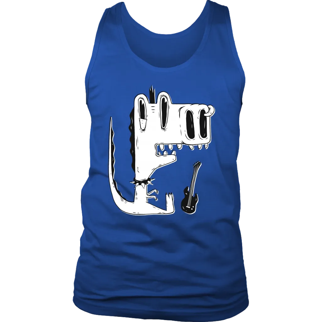 Funny Punk Rock Music T-shirt, Gift for Punk Rocker, Punk Rock Dinosaur T-shirt, Dinosaur and Guitar Shirt
